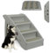 ORHEYA Hundetreppe für Kleine Hunde, Haustiertreppe 4 Stufen Katzentreppe für Alte Katzen, Kunststoff Faltbare Hundetreppe für Bett 50cm Hoch, Belastbarkeit bis zu 75kg Grau