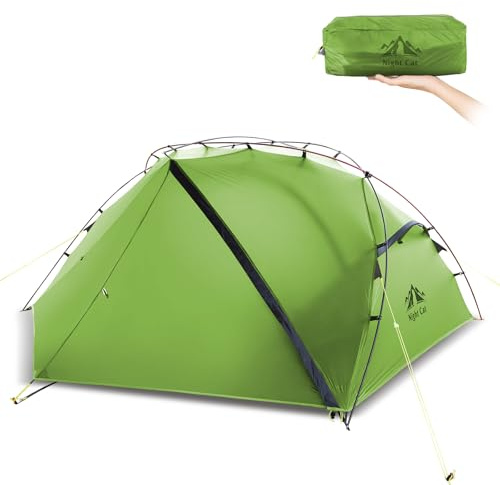Night Cat Tenda da Campeggio per 1 Posto: Tende Ultraleggera Impermeabile Nailon 15D PU 5000mm per Camper Trekking