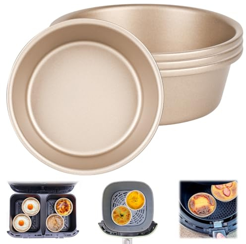 YYTECH 4 Piezas Moldes para Huevos Freidora de Aire, 11 cm Molde Huevos Fritos Freidora de Aire, Moldes Huevos Air Fryer, Air Fryer Accesorios para Sándwiches de Magdalenas de Huevo Frito