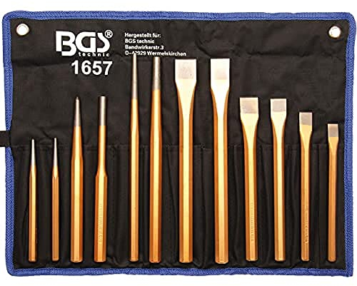 BGS 1657 | Jeu de chasse-goupilles, burins, pointeaux |12 pièces