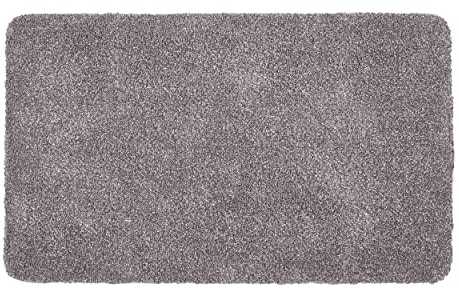Schmutzfangmatte innen waschbar 90x150 cm – Sauberlaufmatte grau 100% Baumwolle Matte - Entra SAUGSTARK - rutschfeste Fußmatte pflegeleicht