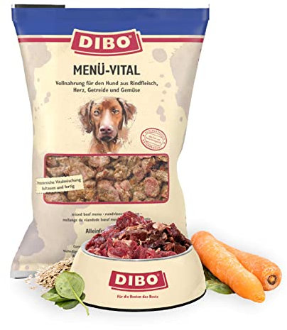 DIBO Menü Vital, 3 x 2.000g-Beutel, Tiefkühlfutter, gesunde, natürliche Ernährung für Hunde, Hundefutter, Barf, B.A.R.F.