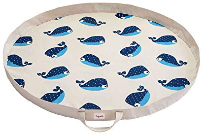 3 Sprouts Spielzeug Sack - Spiel und Go Aufräumsack | Spieldecke Spielteppich Spielzeugsack Aufbewahrung | Spielsack für Kinderzimmer - Ideal für Schnelles Aufräumen und Spielen - Wal