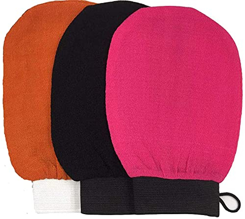 3 Stück Peelinghandschuhe für das Bad, Duschhandschuhe, Peeling, Badehandschuhe, Badehandschuhe, Körperpeeling, Badhandschuhe, Random Color