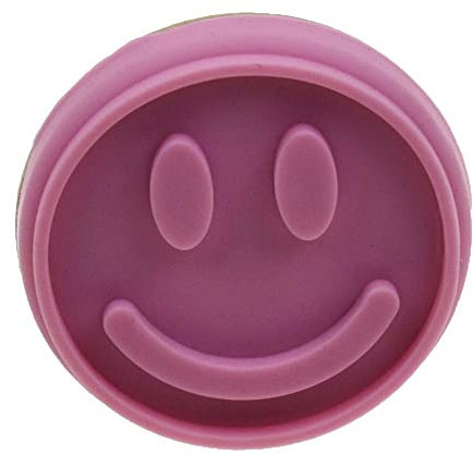 RELAND SUN Silikon Cookie Bunny Weihnachten Herz Muster Hitzebeständig Holzgriff Presse DIY Cookie Smiley Kuchen Form Backen Dekoration (Smiley)