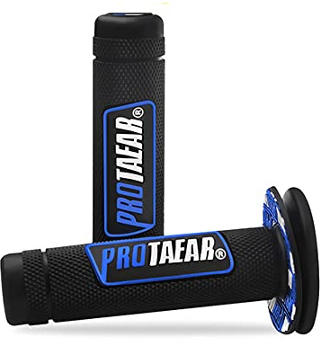 FANGOS 7/8 Universal Motorcycle Grips for Dirt Pit Bike, Rubber Anti-Slip Handlebar Grips One Pair 22mm Blue