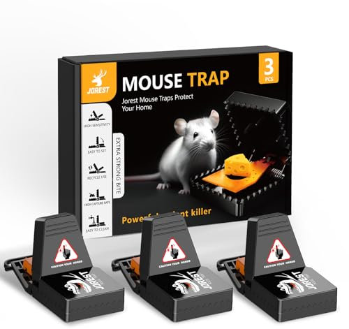JOREST 3pcs Piege A Souris, Petit Piège À Rat pour La Maison, Tapetteà Souris pour L'intérieur Et L'extérieur, Attrape Souris Afficace Et Professionnel,Mouse Trap Réutilisables Et Puissant