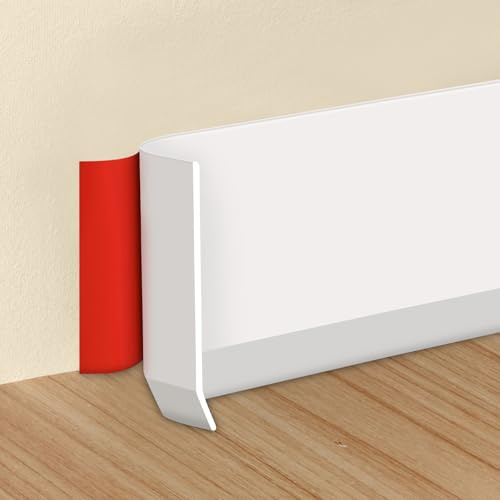 Storystore Rodapié flexible de vinilo autoadhesivo de 10 cm de ancho, zócalo de pared, moldura para base de suelo, base de cala, base de pared (blanco, 6 m)