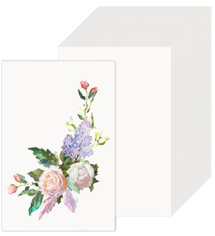 Tolenre 100 Stück Weiße Blankokarten A6, 15x10cm, 250g/m², Moderationskarten, Blanko Karten zum Selbstgestalten, DIY Karten, Hochzeitskarten, Grußkarten