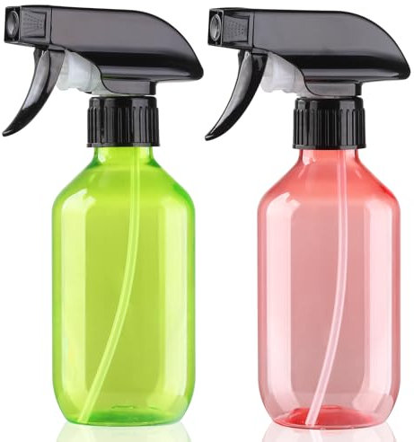 Bynccea Bottigliette Spray, 2 Pezzi Plastica Grilletto Spruzzatore 300ml Spruzzatore Acqua con Testina Regolabile per piante, Parrucchieri e giardino