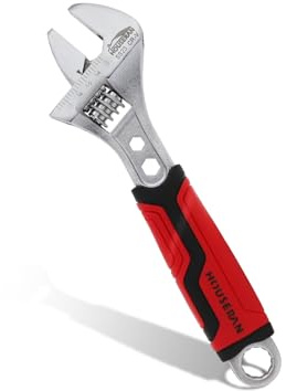 HOUSERAN llave Inglesa Grande Ajustable, 210mm, Mango Antideslizante en Acero CR-V para Reparaciones, Bricolaje y Taller