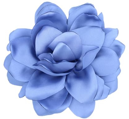 ZUWIJEQ 1 Pcs Spilla Rosa, Fiori Per Abiti, Spilla a Forma Di Fiore In Raso Di Seta, Fermaglio Capelli Donna Elegante, Per Matrimonio, Festa, Danza (Blu)