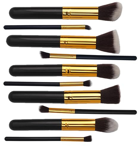 Pennelli Trucco Professionali Set 10 Pezzi Con Beauty Blender Morbida Per Make Up