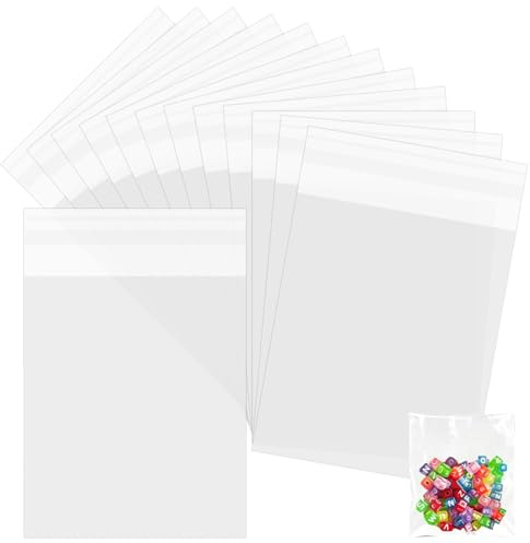 100Pcs Bolsas De Celofán Autoadhesiva 10x15cm Bolsas Planas Transparente Bolsas De Plástico Con Banda Autodhesiva Para Joyas Pendientes Fotos Caramelo Nueces