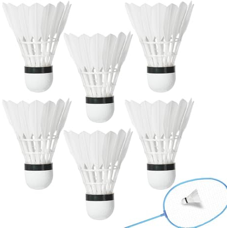 Generisch Palline da badminton per esterni, 6 palle per esercizi, per l'uso in giardino, scuola, club, torneo, competizione, cortile, piazza