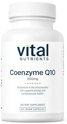 Vital Nutrients CoQ10 200mg - Vegan Supplement - Potent Antioxidant of CoEnzyme Q10 to Support Heart Health and Energy Levels* - Gluten, Dairy and Soy Free - Non-GMO - 60 Capsules