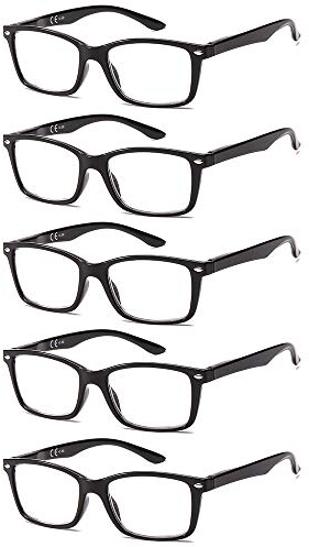 Suertree 5 Pack Lesebrille Feder Scharnier Sehhilfe Augenoptik Brille Lesehilfen für Damen Herren BM151 3.0x
