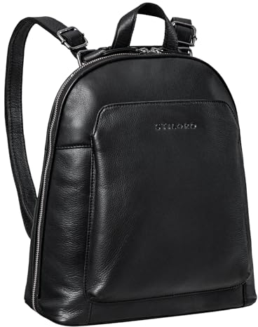 STILORD 'Skyler' Tasche Rucksack Leder 2 in 1 Rucksacktasche Umhängetasche Vintage Daypack Reiserucksack Anti Diebstahl Schultertasche Echtleder, Farbe:schwarz
