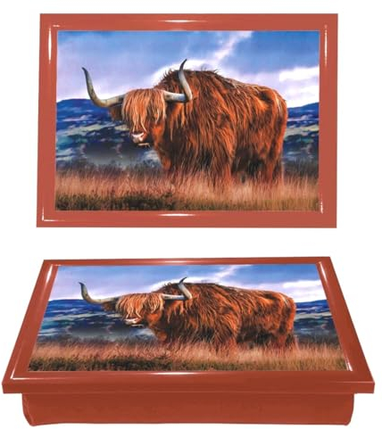 Homion highland cow design lap tray laptop dinner beanbag cushion