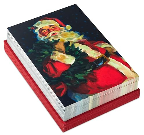 Hallmark Boxed Christmas Cards, Classic Santa Claus (40 Cards and 40 Envelopes) Magic, Wonder, Laughter, Fun