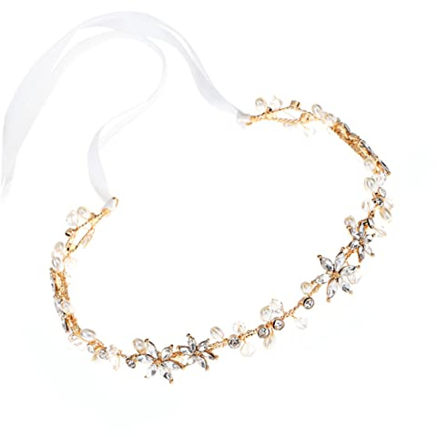 LIFKOME Cintura con Cristalli per Cerimonia Regolabile in Lega di Zinco Decorata con Ornamenti di Cristallo e Perline, Fascia Raffinata per Sposa per Forniture per Matrimoni