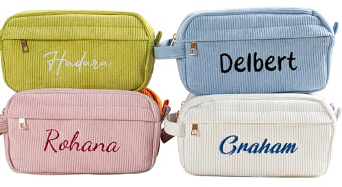 KEMEILA Astuccio Personalizzato con Ricamo, Borsa Capiente, Astuccio Scolastico, Adatto per Università e Ufficio, Regalo per Lei