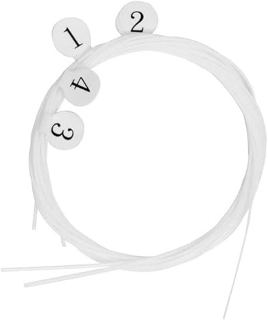 Healeved 4 Stück Nylon Ukulelensaiten Robuste Weiße Saiten mit Gutem Sustain Dünn bei Gleicher Spannung als Ersatz für 21/23/26 Zoll Ukulelen
