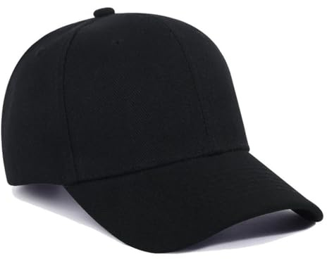 MUNZE 1 Cappello Uomo Baseball Regolabile Unisex, Nero Taglia M, Traspirante Con Visiera Per Estate E Attività All'Aperto