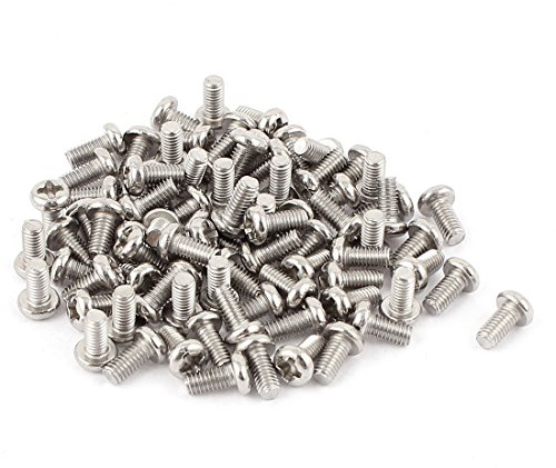 uxcell M3 x 6mm 304 Stainless Steel Cross Head Phillips Pan Head Screws Bolt 60pcs