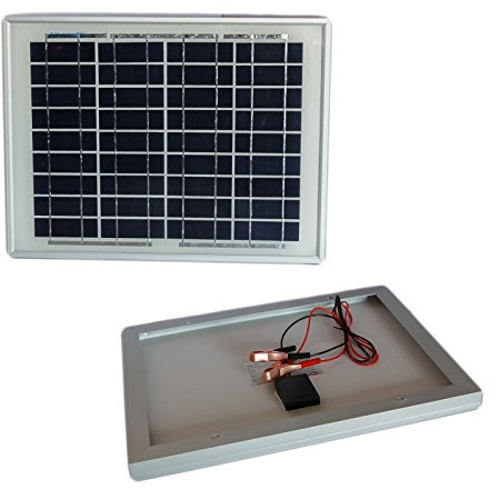 TrAdE shop Traesio Pannello Solare MODULO FOTOVOLTAICO 10W 10WATT 12V Celle SILICIO PINZE Batteria