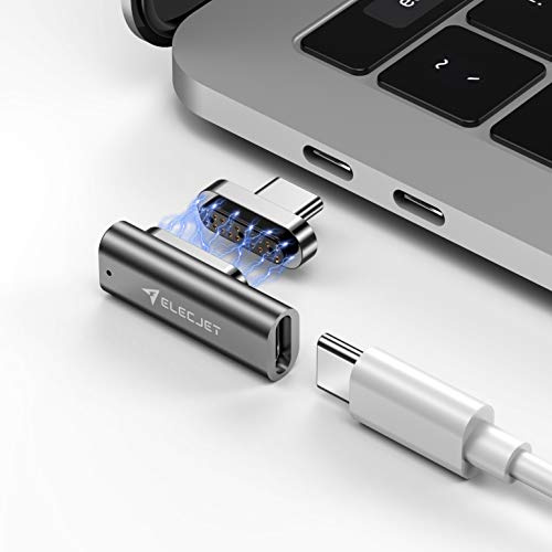 ELECJET MagJet S, 20-stifts magnetisk USB-C-adapter, 100W snabbladdning, 10 Gb/s dataöverföring, 4K video 60Hz hög upplösning kompatibel med MacBook Pro och andra USB-C-enheter (silver + grå)
