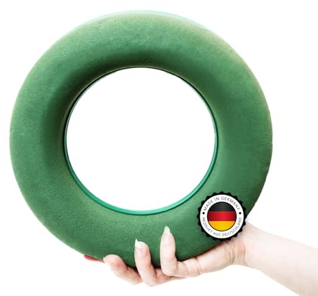 ELES VIDA Set wet foam - sticking mass, Advent wreath for floral arrangements for crafts for celebrations, wedding, gifts, German production - circle wreath (1)