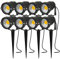AHOTSUK Garden Spot Lights Outdoor Spotlight Garden Spike Lights Mains Powered Electric 5W 12V 24V Low Voltage Landscape Lights IP66 Waterproof LED Patio Yard Pathway Tree Lawn Fence Yard (8 Pack)