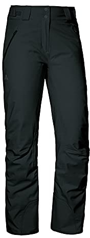 Schöffel Damen Weissach L, Wasser- und Winddichte Skihose, warme Schneehose mit Verstärkung gegen Skikantenschläge und Schneefang, Black, 44
