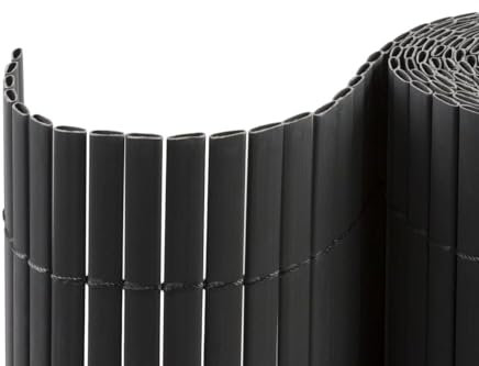 casmartis PVC Sichtschutzmatte - grau - 200 x 1000 cm (2-teilig) - Zaunsichtschutz, Sichtschutzzaun, Balkonverkleidung, Zaunblende