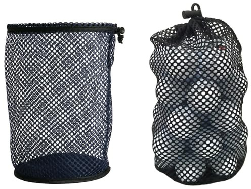 Golf Ball Bag, Nylon Rope Golf Ball Net Bag, Large Golf Ball Mesh Bag | Golf Ball Pouch with Drawstring, Shag Bag for Practice, Bag Organizer for Golf Ball