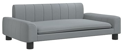 vidaXL Kindersofa, Couch für Kinder, Kindercouch mit runden Kanten, Kindersessel Minisofa Polstersofa Kindermöbel Sofa Kinderzimmer, Hellgrau Stoff