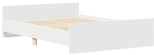 vidaXL Bedframe met hoofd- en voeteneinde wit 120 x 190 cm