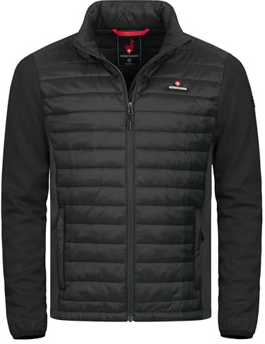 Höhenhorn Kaprun - Giacca da uomo ibrida, trapuntata, in softshell, sportiva, Nero , S