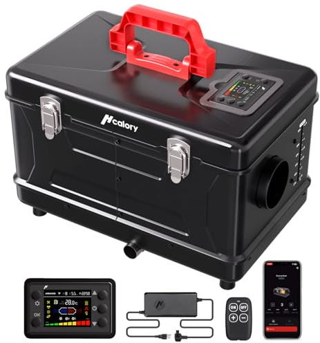8KW Diesel Heater, 5L Toolbox Compact 2S Portable Diesel Air Heater 110V/12/24V All in One Fast Heating with App Control, Altitude Mode and no tick for RV Garage Camper 2025