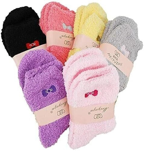 Yulun0328 Fluffy Socks for Women, Super Soft Fuzzy Cosy Warm Bed Socks, Ladies Winter Sleeping Socks for Home（UK4-8）