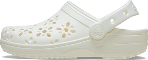 Crocs Mixte Enfant Classic Floral Cut Out Clog T Sabot, Chalk, 25-26