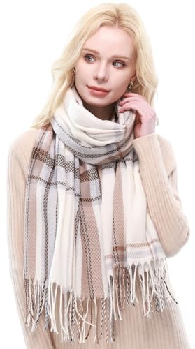 RIIQIICHY Echarpe Plaid Femme Echarpes et Foulards Hiver Chaud Grosse Écharpe Cachemire Chale Pashmina Etole