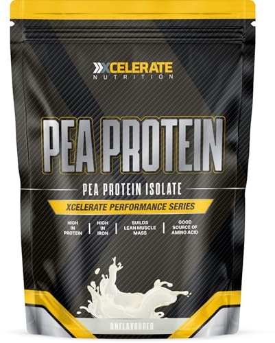 Pea Protein Powder - 100% Plant-Based Protein Isolate - Low Fat & Sugar - Supports Muscle Growth, Satiety & Digestive Health - Vegan & Gluten-Free - By XCelerate Nutrition (1Kg, Unflavoured)