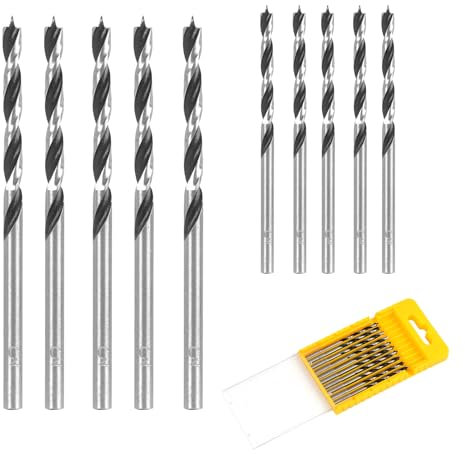 Juego de brocas de madera de 3 mm, 10 unidades, brocas largas para carpintería profesional para madera blanda y madera dura