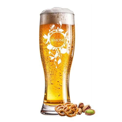 Bicchiere da birra inciso, 0,5 l, con testo a scelta, nome anno o scritta, per occasioni speciali come compleanno, anniversario, festa del papà o celebrazione, incisione a scelta