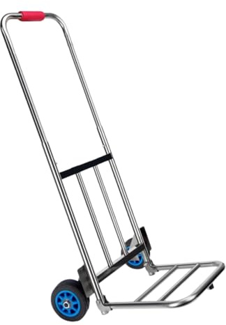 Carrello a mano pieghevole in acciaio inox con manico estensibile, carrello resistente per uso domestico e commerciale, compatto e portatile (taglia B)