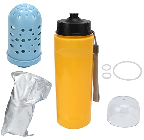 YUKOFE Borraccia Filtrata Borraccia Portatile da Esterno con Filtro a Membrana in Fibra Cava per Acqua Potabile Pulita Viaggi Escursionismo Zaino in Spalla Campeggio 750ml Gomma PVC (Yellow)