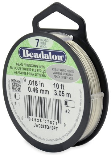 Beadalon 10ft Reel 0.46 mm Diameter 0.925 Sterling 7 Strand Wire, Silver