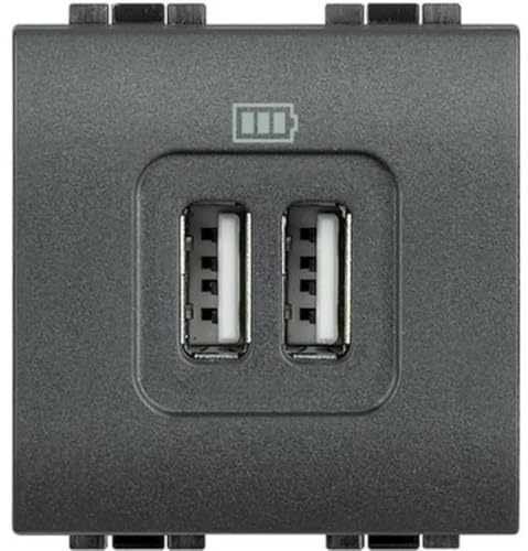 BTicino Living International L4285C2 Presa Caricatore USB, 2 Posti